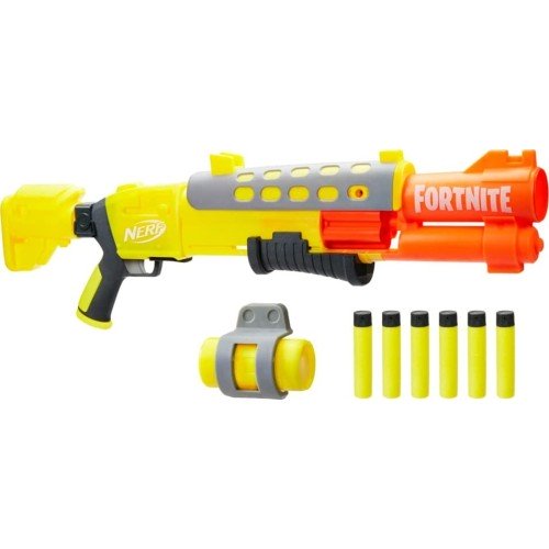 Hasbro Nerf Fortnite Legendary Tac Blaster, Yellow Glow Wrap Design, 6-Dart Mega D (F4169)