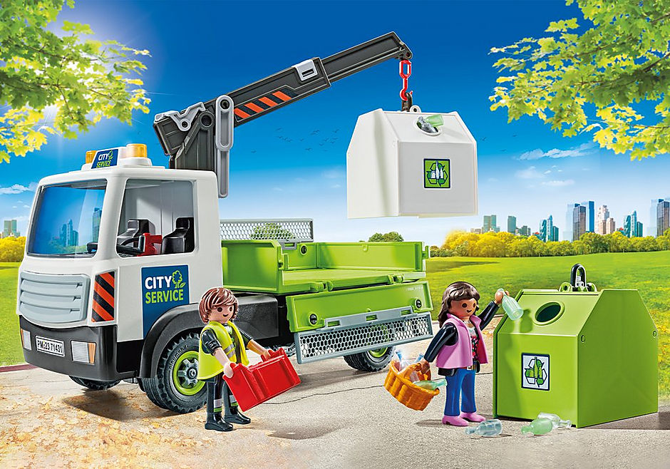 Playmobil City Action Όχημα περισυλλογής κάδων ανακύκλωσης γυαλιού (71431)