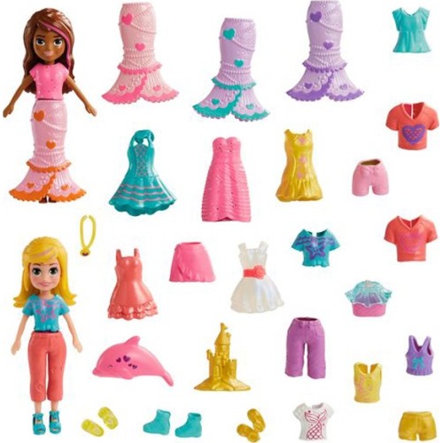 Mattel Polly Pocket Κούκλες Με Σετ Μόδας Seashine Mermaid (HNF51/HKV96)