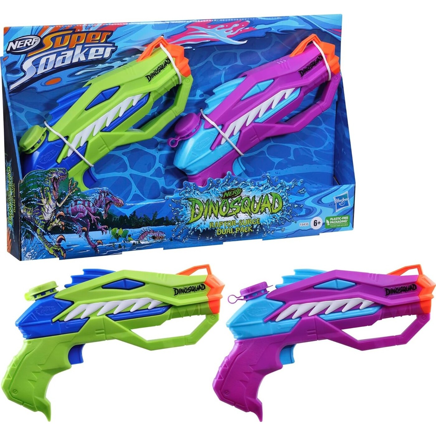 Hasbro Nerf Dinosquad Super Soaker Raptor-Surge Dual Pack (F8436)