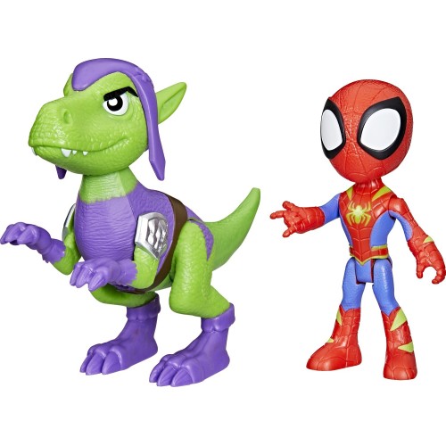 Hasbro Spiderman Marvel Spidey And His Amazing Friends Dino-Webs, Spidey And Goblin Raptor Action Figures Set (F9478/G0120)