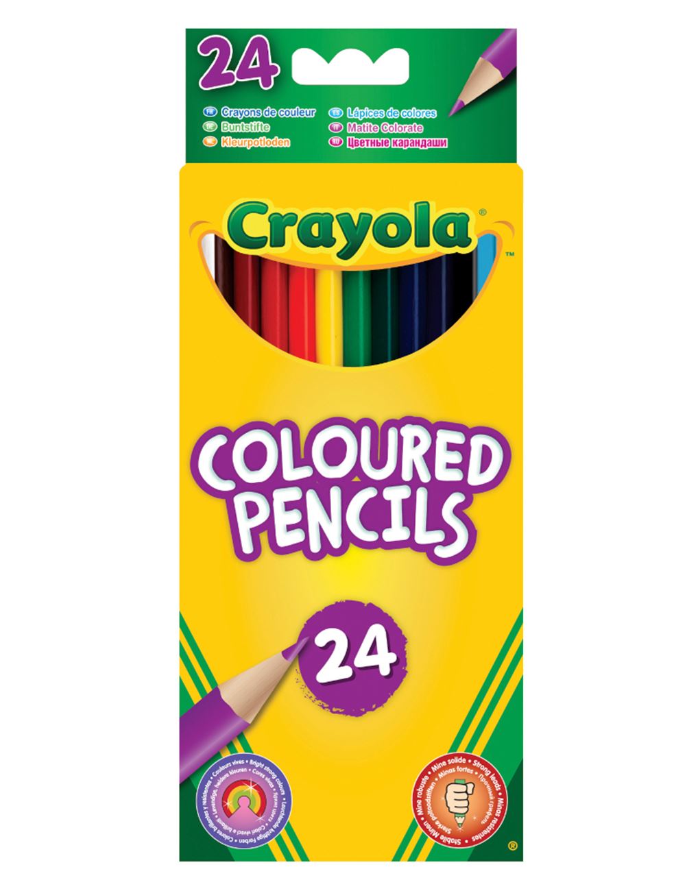 Crayola 24 Coloured Χρωματιστές Ξυλομπογιές (3624)