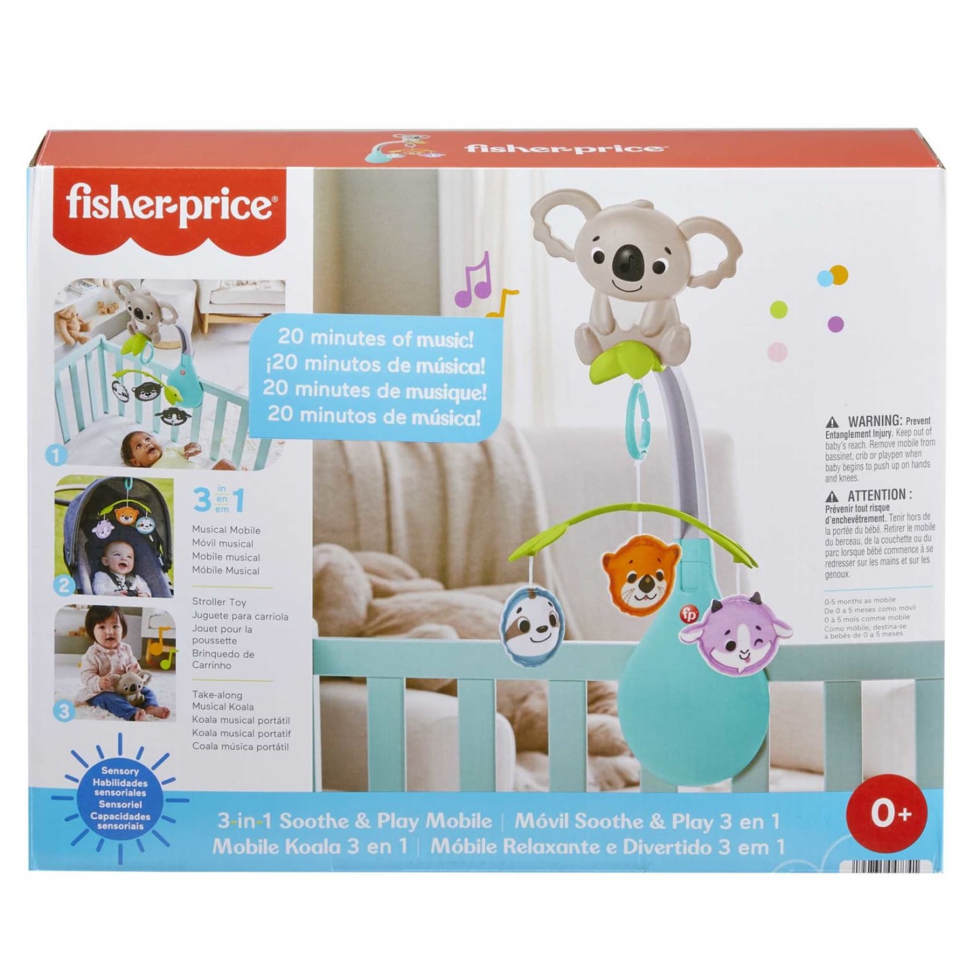 Fisher Price Φορητό Περιστρεφόμενο Ζωάκια 3σε1 (HGB90)