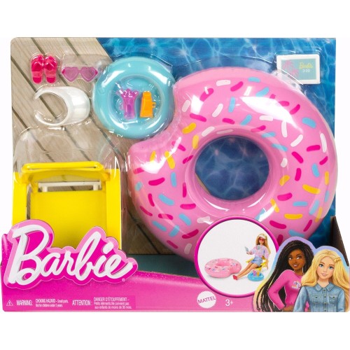 Mattel Barbie Καλοκαιρινά Έπιπλα Φουσκωτό Ντόνατς (HPT51/HPT52)