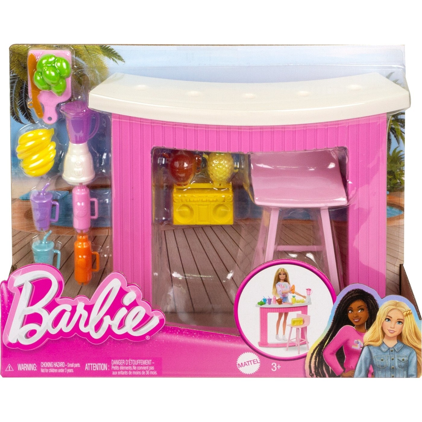 Mattel Barbie Καλοκαιρινά Έπιπλα Σμούθι Μπαρ (HPT51/HPT54)