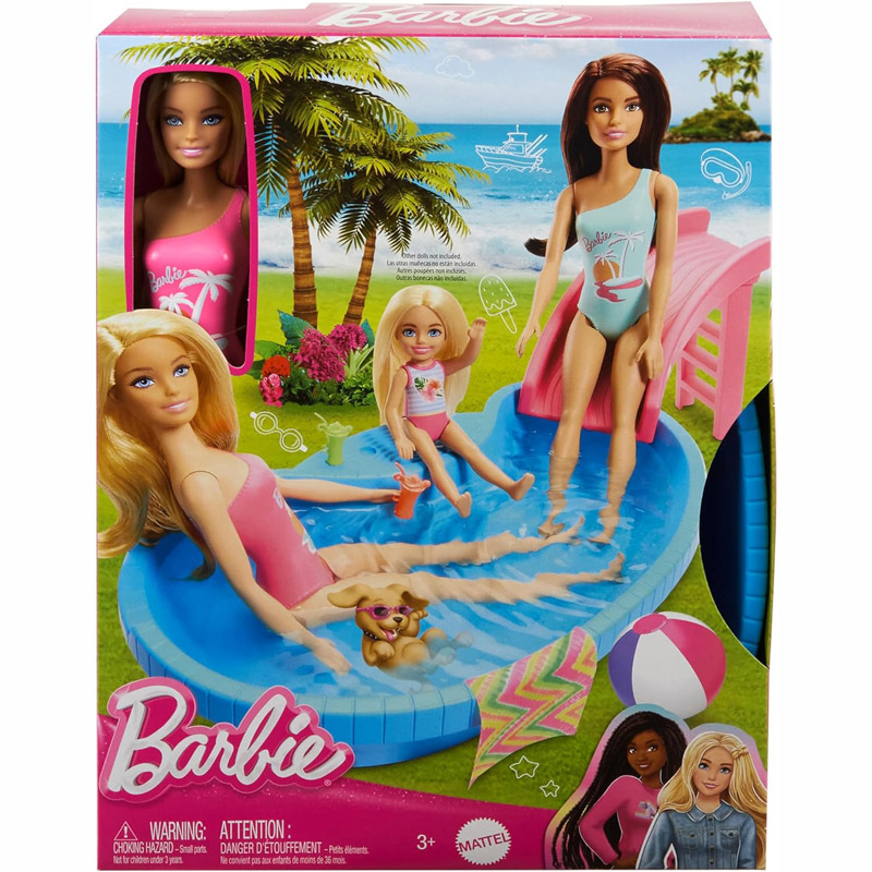 Mattel Barbie Κούκλα Με Πισίνα (HRJ74)