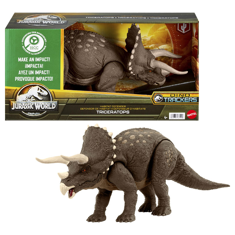 Mattel Jurassic World Δεινόσαυρος Triceratops από ανακυκλωμένο πλαστικό (HPP88)