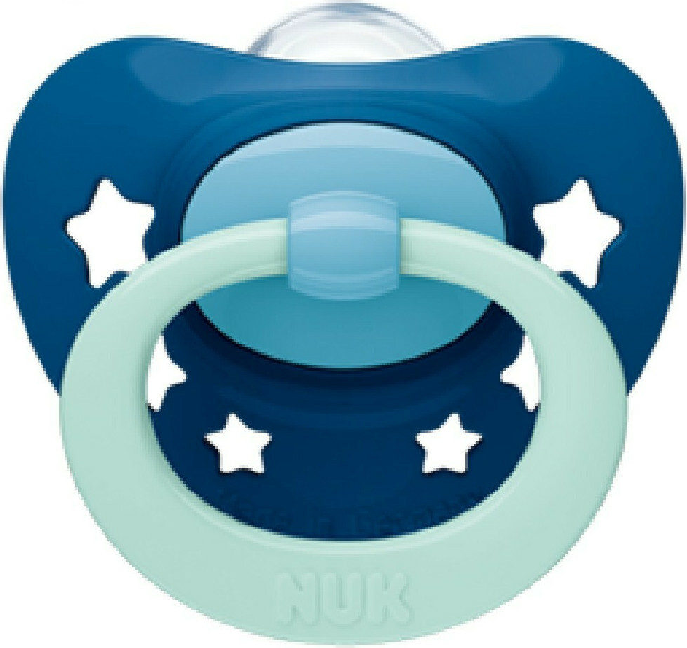 Nuk Πιπίλα Με Θηλή Σιλικόνης 6-18m+ Signature Blue Star