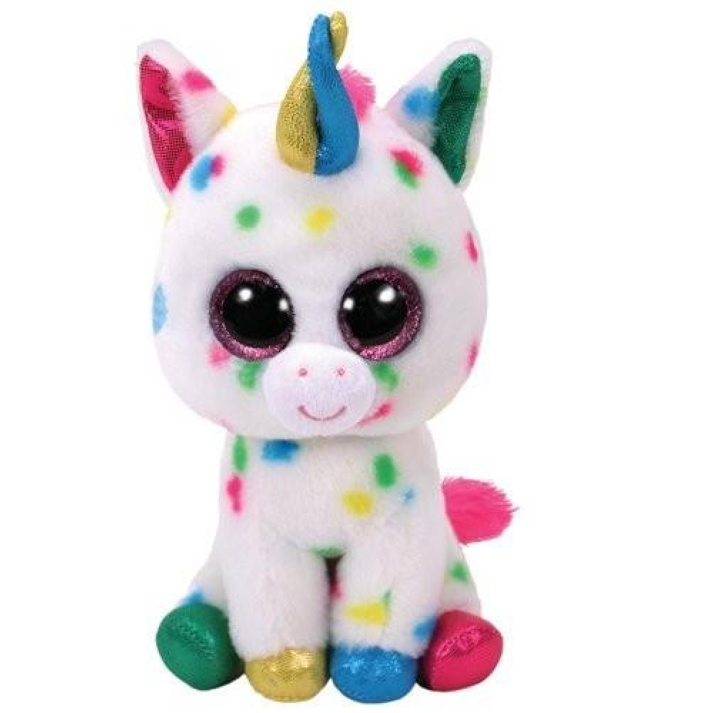 TY Beanie Boos Harmonie Χνουδωτό Μονόκερος Πιτσιλωτός Λευκό (1607-36898)